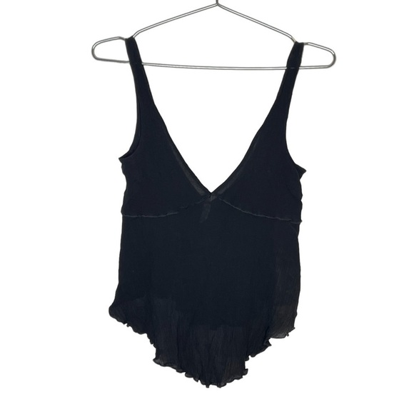 INTIMATELY Free People Sheer Ruffle Tank Top Lettuce Trim Hem - Picture 1 of 8